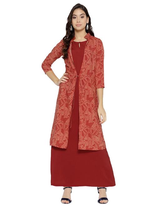 printed layered kurta - 15619844 - Very Small Image - 1