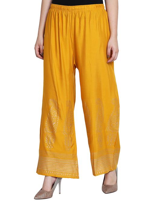 foil printed flared palazzo - 15620000 - Very Small Image - 1