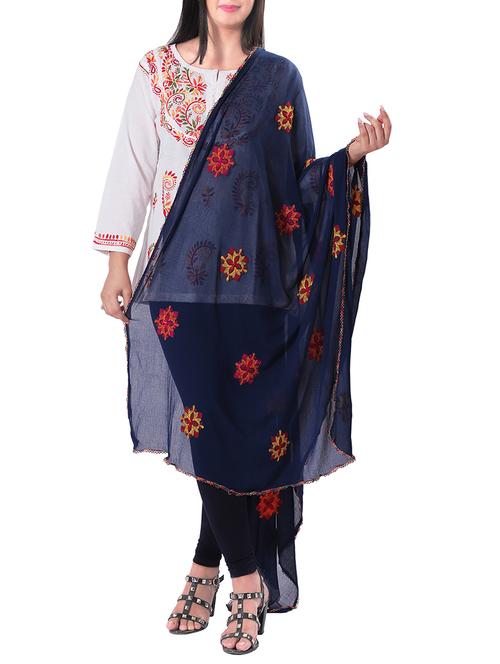 phulkari motif dupatta - 15620112 - Very Small Image - 1