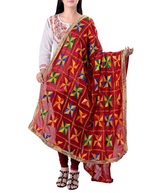 phulkari dupatta - 15620131 - Very Small Image - 1