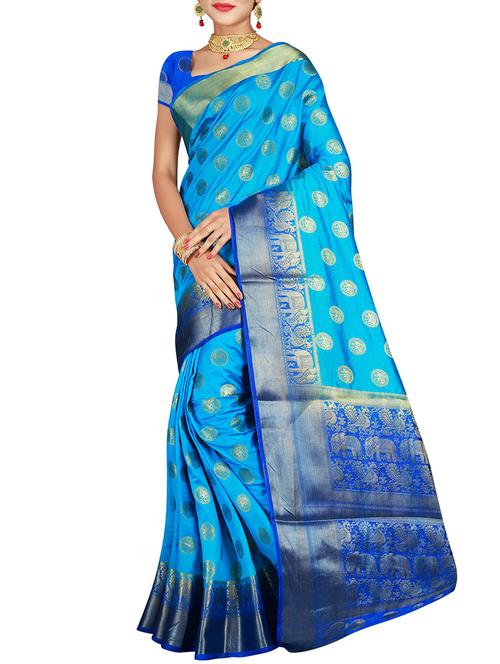 conversational zari motif banarasi saree with blouse - 15620327 - Very Small Image - 1