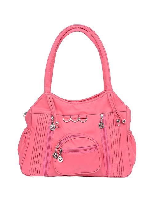 pink leatherette (pu) handbag - 15621249 - Very Small Image - 1