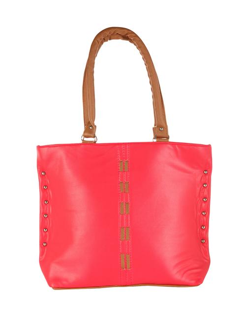 pink leatherette (pu) handbag - 15621318 - Very Small Image - 1