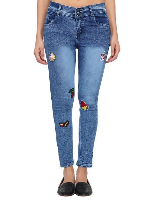graphic patch ankle length jeans - 15621490 - Very Small Image - 1