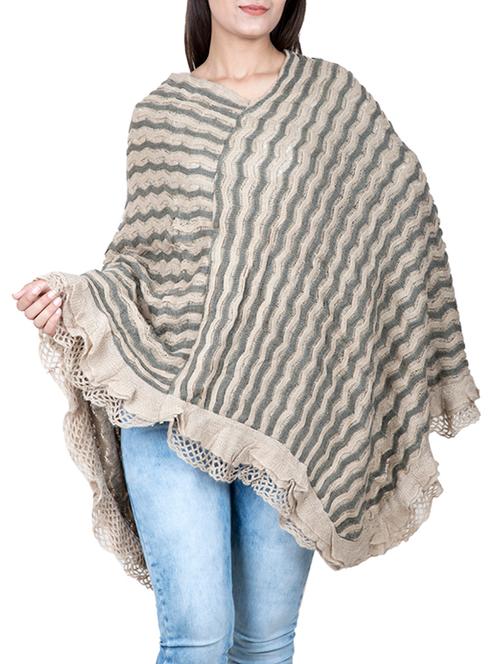 beige wool poncho - 15621622 - Very Small Image - 1