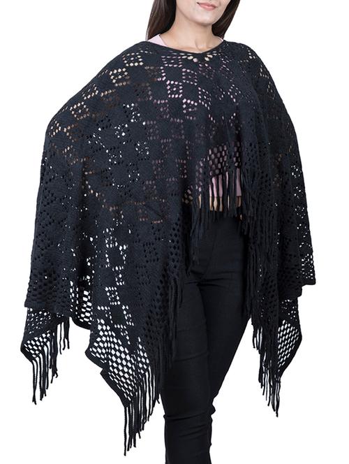 pointelle knit fringed hem shrug - 15621656 - Very Small Image - 1