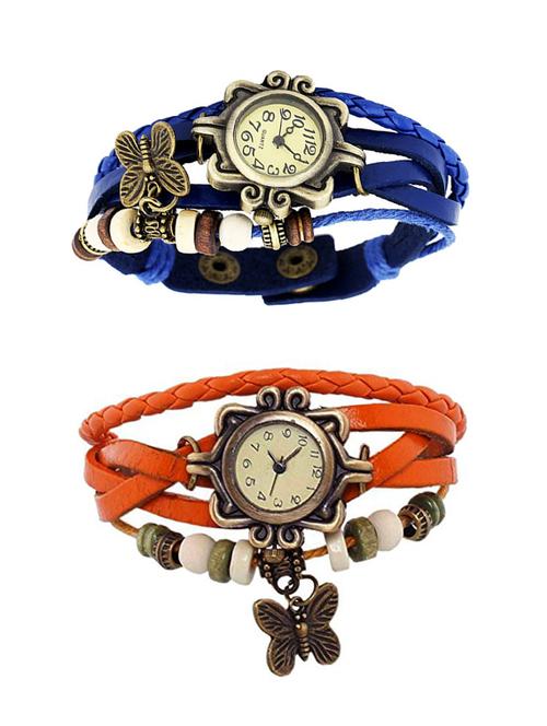 set of 2 round dial analog watch combo - 15621977 - Very Small Image - 1