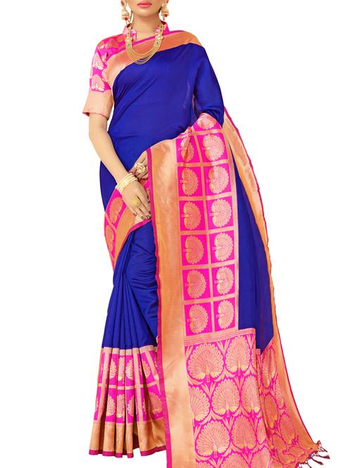 conversational bordered saree with blouse - 15622718 - Very Small Image - 1