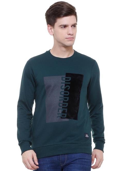 blue polyester chest print sweatshirt - 15623458 - Very Small Image - 1