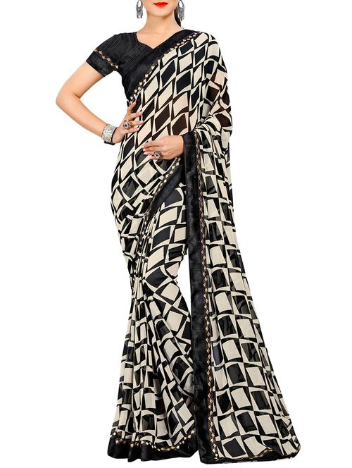 geomterical printed saree with blouse - 15623602 - Very Small Image - 1