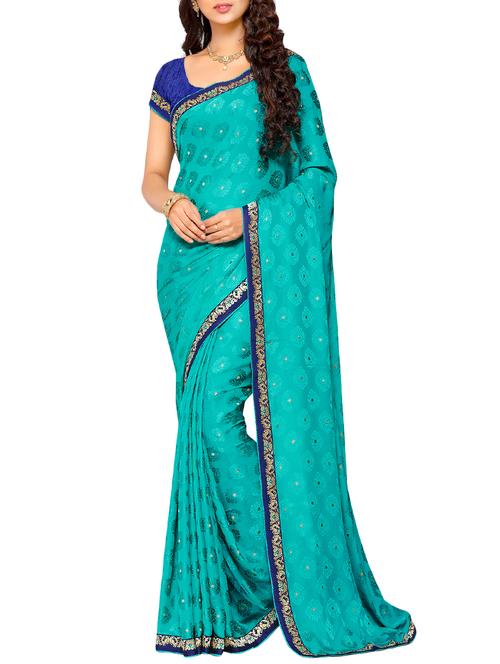 zari lace woven saree with blouse - 15623624 - Very Small Image - 1