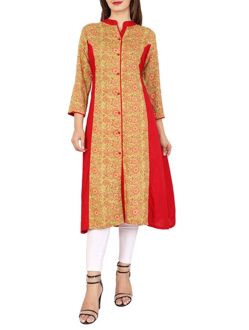 princess cut printed kurta - 15624052 - Very Small Image - 1