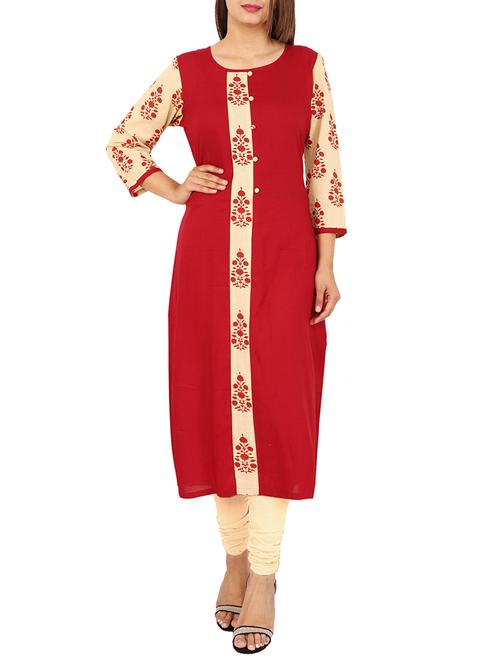 printed straight kurta - 15624055 - Very Small Image - 1
