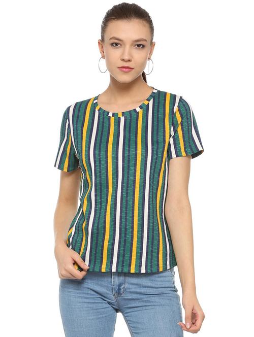 round neck striped tee - 15624231 - Very Small Image - 1