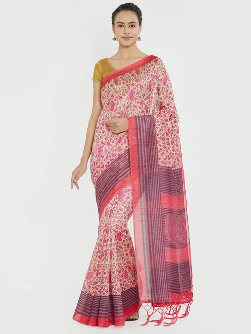 paisley bhagalpuri saree with blouse - 15624576 - Very Small Image - 1