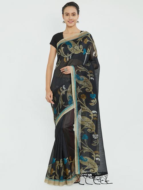 ditsy floral bordered bhagalpuri saree with blouse - 15624587 - Very Small Image - 1