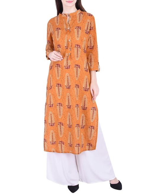 printed straight kurta with tassels - 15624781 - Very Small Image - 1