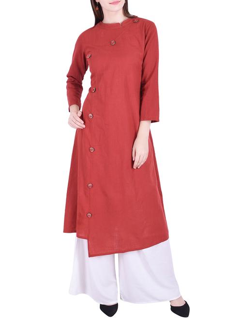 a-line solid kurta - 15624790 - Very Small Image - 1