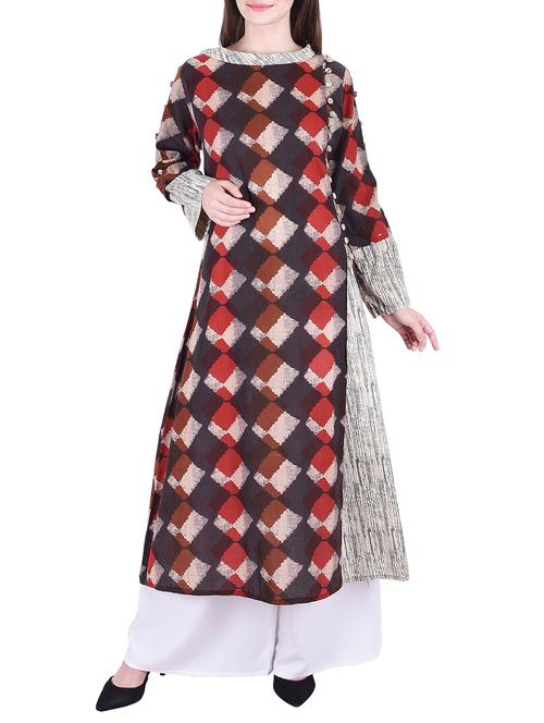 a-line geometrical kurta - 15624796 - Very Small Image - 1