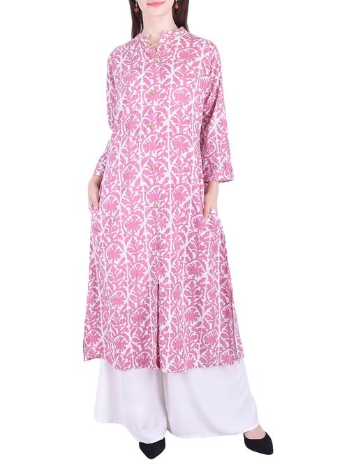 printed a-line kurta with pockets - 15624797 - Very Small Image - 1
