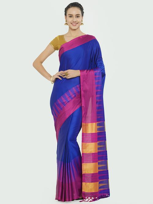 temple bordered saree with blouse - 15625005 - Very Small Image - 1
