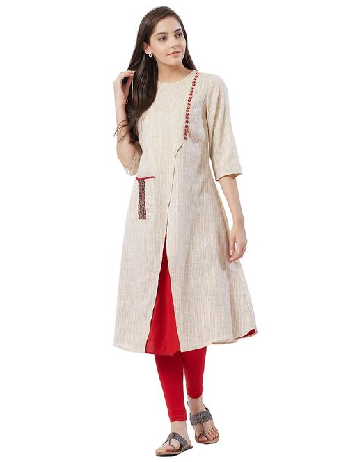 a-line patch pocket kurta - 15625335 - Very Small Image - 1