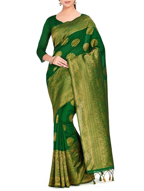 conversational zari motif kanjivaram saree with blouse - 15625505 - Very Small Image - 1