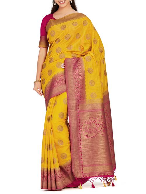 zari motif uppada saree with blouse - 15625530 - Very Small Image - 1