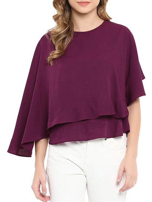 plum asymmetric overlay top - 15625839 - Very Small Image - 1