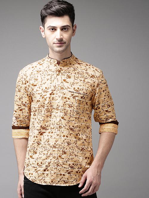 brown cotton casual shirt - 15626084 - Very Small Image - 1