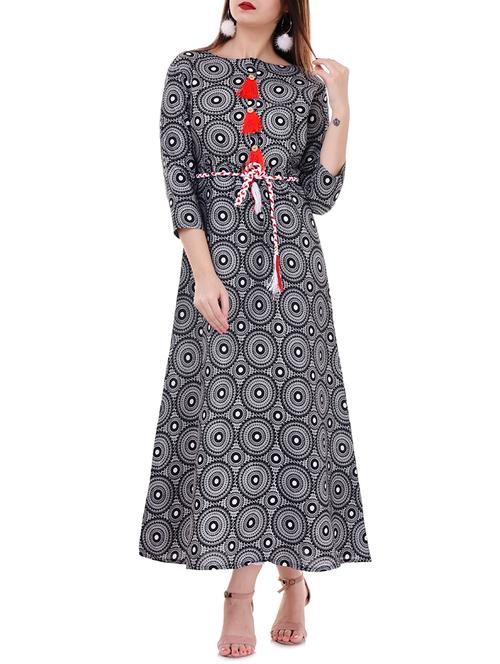 a-line kurta with tassels - 15626359 - Very Small Image - 1