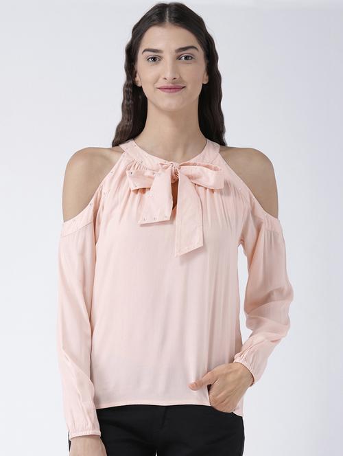 tie knot neck gathered detail top - 15627947 - Very Small Image - 1