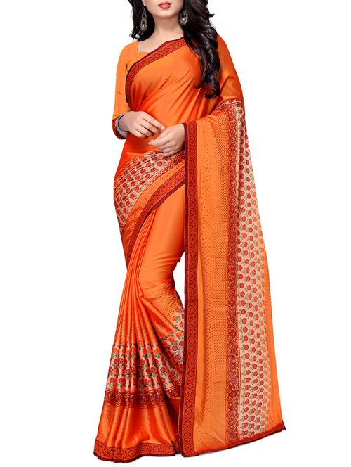 ditsy floral bordered saree with blouse - 15628252 - Very Small Image - 1