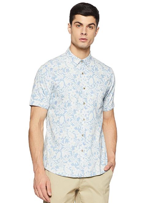 blue cotton casual shirt - 15628508 - Very Small Image - 1