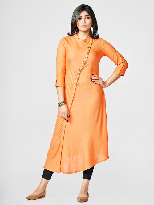 asymmetric placket detail kurta - 15628831 - Very Small Image - 1