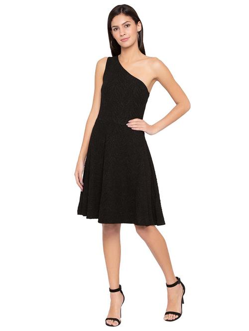 single shoulder fit and flare dress - 15628923 - Very Small Image - 1
