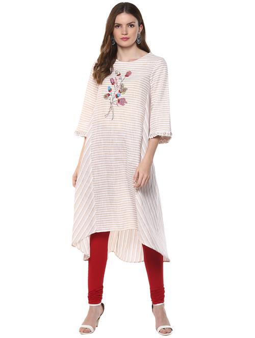 high low embroidered kurta - 15629528 - Very Small Image - 1