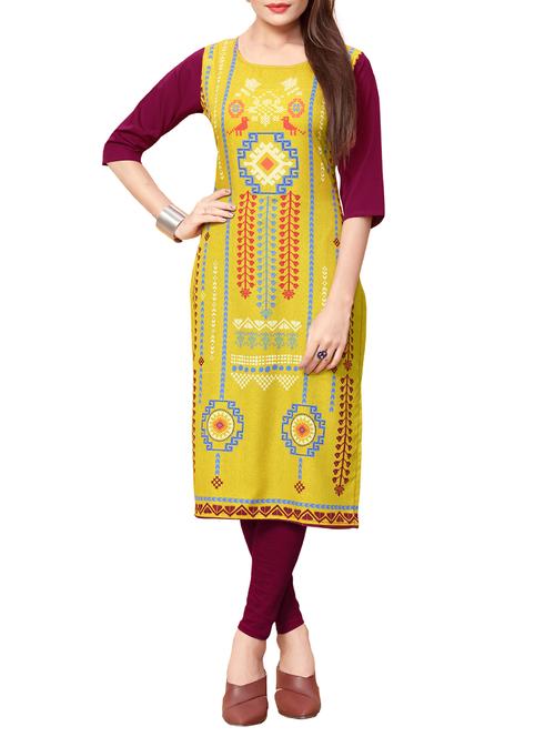 printed straight kurta - 15629763 - Very Small Image - 1