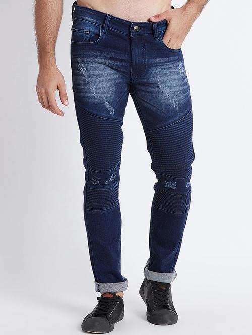 blue cotton bikers denim - 15630102 - Very Small Image - 1