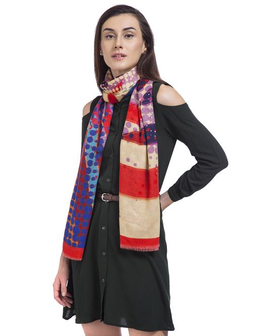 printed wool others shawl - 15630227 - Very Small Image - 1