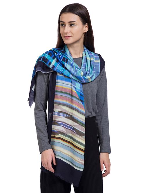 printed woolen stole - 15630253 - Very Small Image - 1