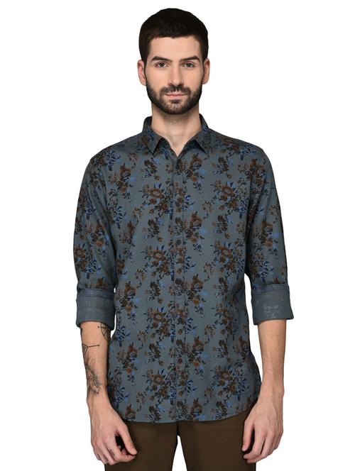 blue cotton casual shirt - 15631494 - Very Small Image - 1