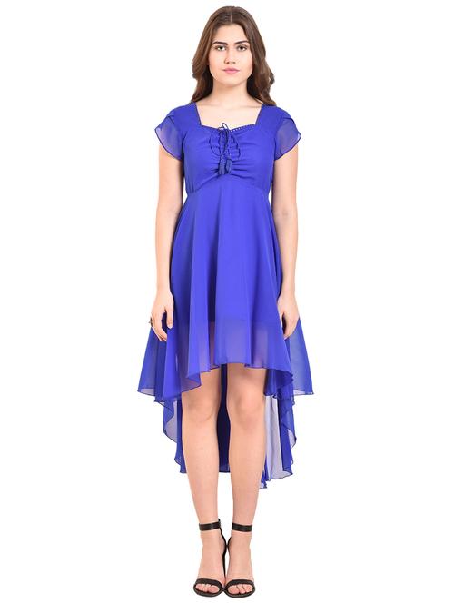 women's high low solid dress - 15631846 - Very Small Image - 1