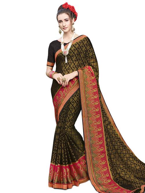 geometrical  printed saree with blouse - 15635455 - Very Small Image - 1