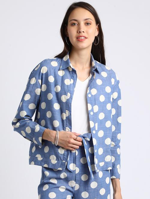 polka dotted open jacket - 15637832 - Very Small Image - 1