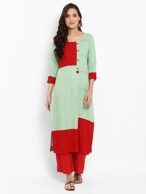 printed kaantha a-line kurta - 15640752 - Very Small Image - 1