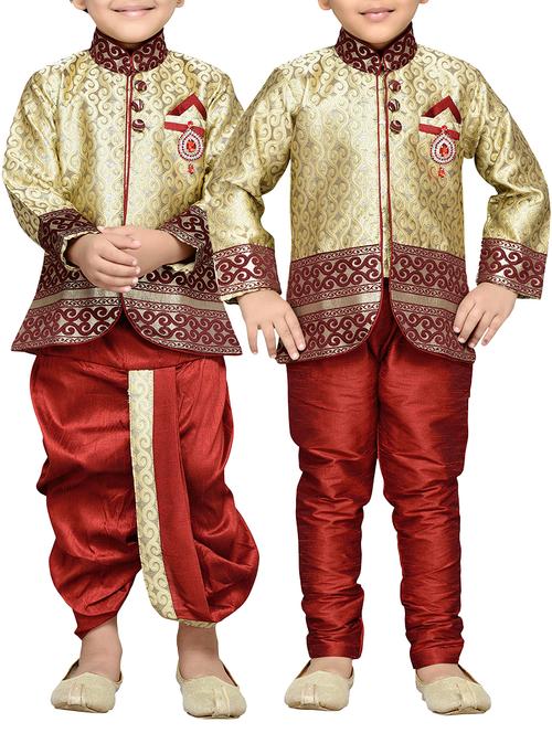 red silk blend kurta set - 15640934 - Very Small Image - 1