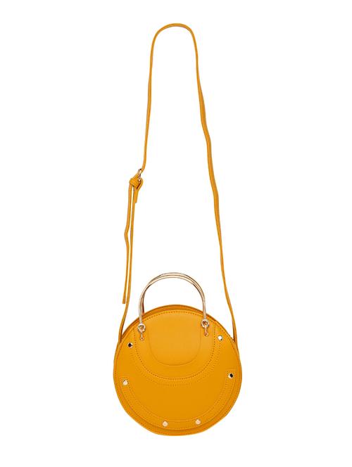 yellow leatherette (pu) sling bag - 15641255 - Very Small Image - 1