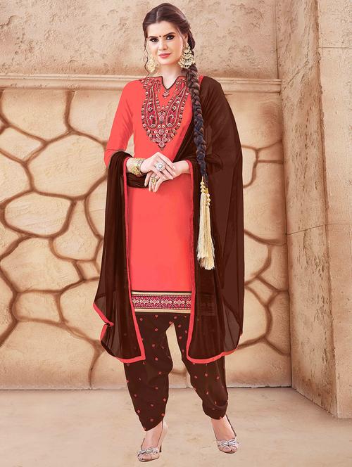 embroidered unstitched salwar suit - 15643323 - Very Small Image - 1