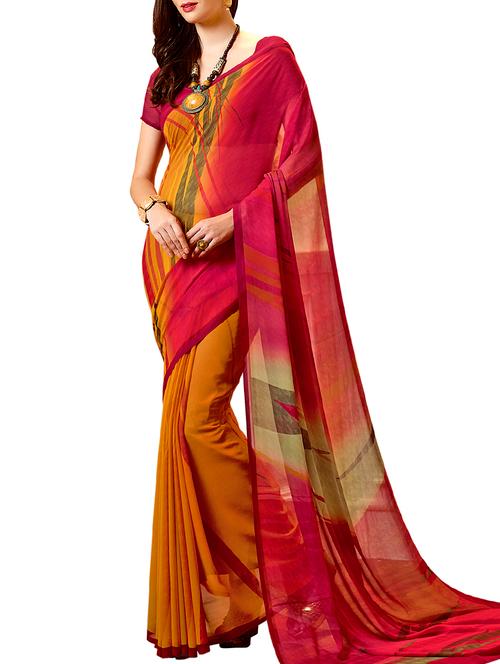 abstract printed saree with blouse - 15644192 - Very Small Image - 1